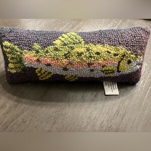 NWT Embroidered Fish Pillow